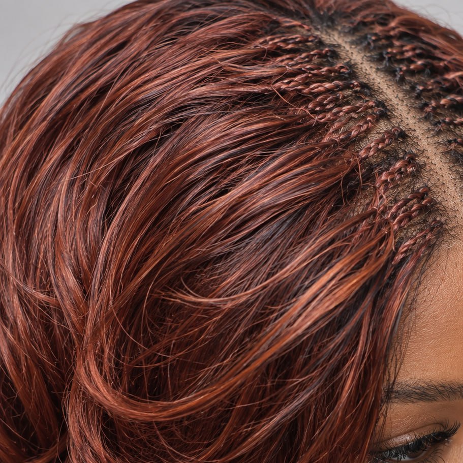 Missy - French Curls Knotless Braids - 12" HD 5x5 Lace Closure color 350