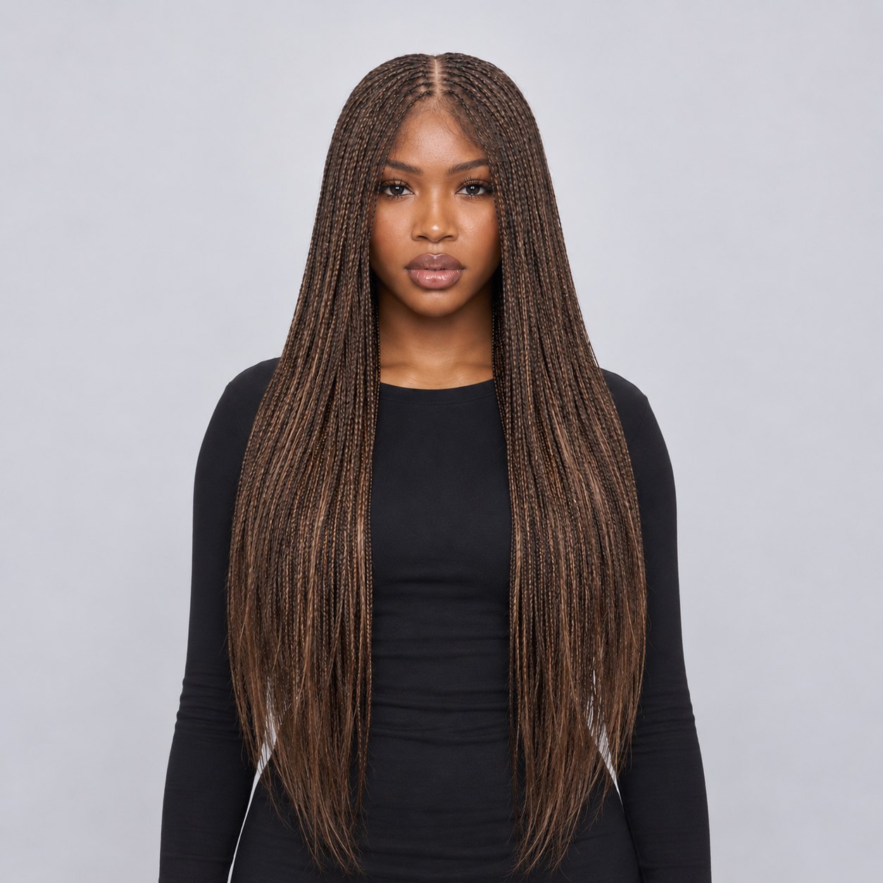 Ashley Knotless braids - 28' HD 5x5 Glueless Closure Color 33/27 Mixed