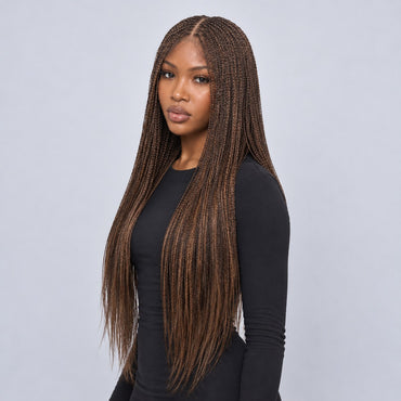 Ashley Knotless braids - 28' HD 5x5 Glueless Closure Color 33/27 Mixed