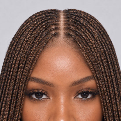 Ashley Knotless braids - 28' HD 5x5 Glueless Closure Color 33/27 Mixed