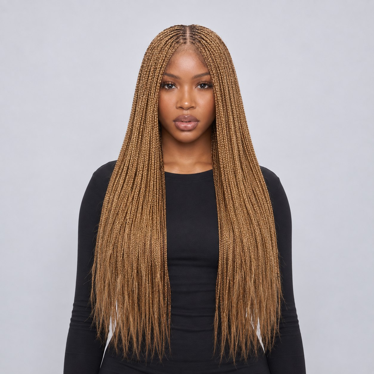 Ashley Knotless braids - 26' HD 5x5 Glueless Closure Color 27/30 Mixed