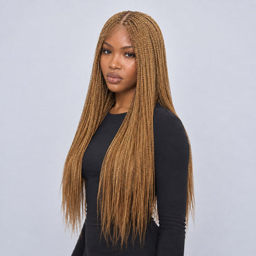 Ashley Knotless braids - 26' HD 5x5 Glueless Closure Color 27/30 Mixed