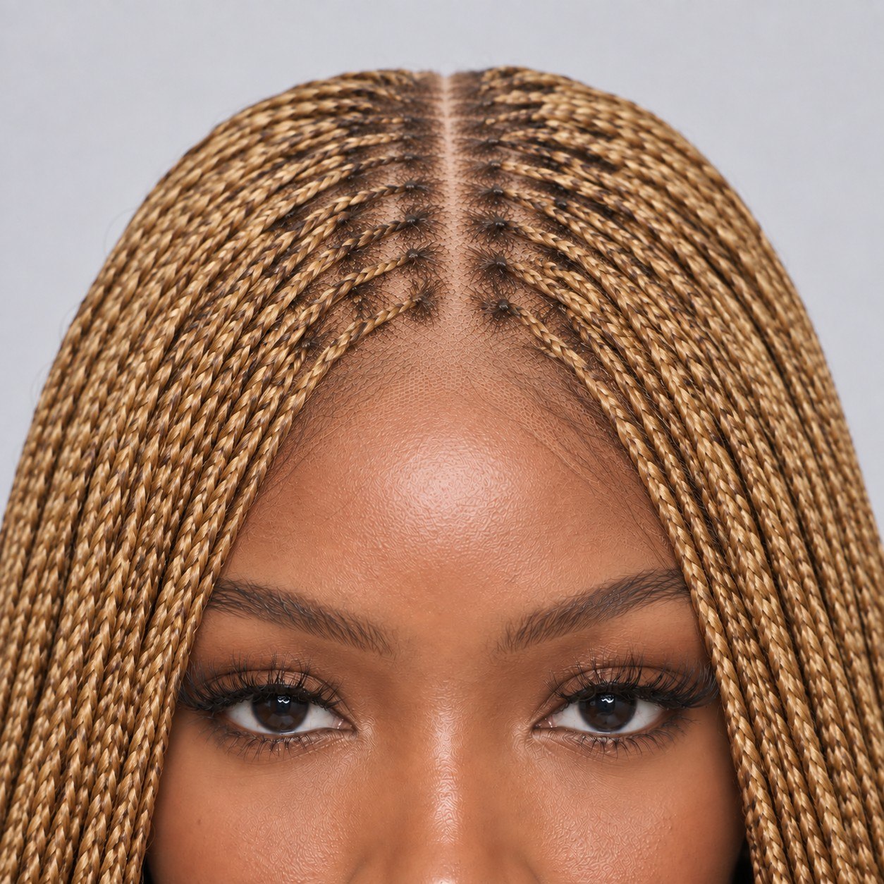 Ashley Knotless braids - 26' HD 5x5 Glueless Closure Color 27/30 Mixed
