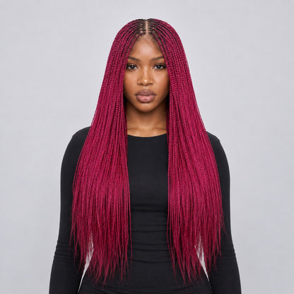 Ashley Knotless braids - 26' 5x5 HD Glueless Closure BG Color