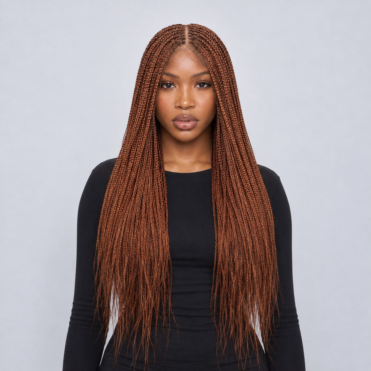 Ashley Knotless braids - 28” 5x5 Glueless Closure HD Color 350/27 Mixed