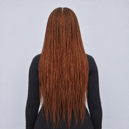 Ashley Knotless braids - 28” 5x5 Glueless Closure HD Color 350/27 Mixed