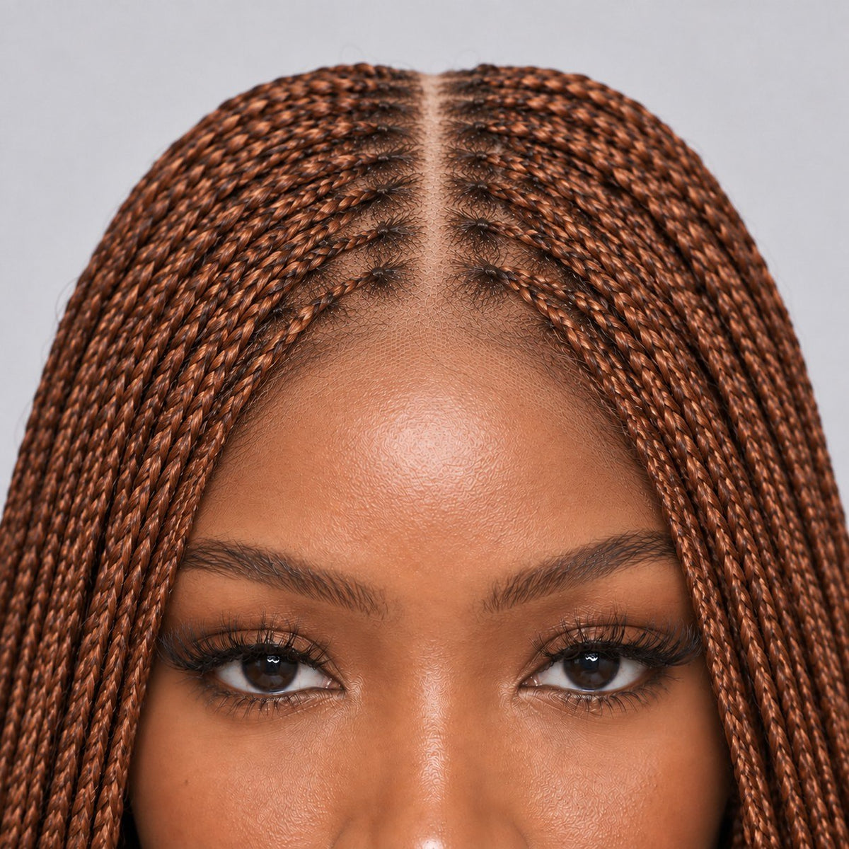 Ashley Knotless braids - 28” 5x5 Glueless Closure HD Color 350/27 Mixed