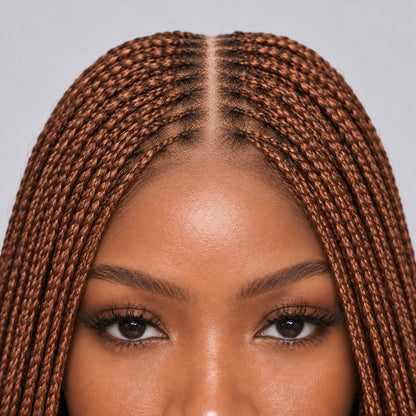Ashley Knotless braids - 28” 5x5 Glueless Closure HD Color 350/27 Mixed