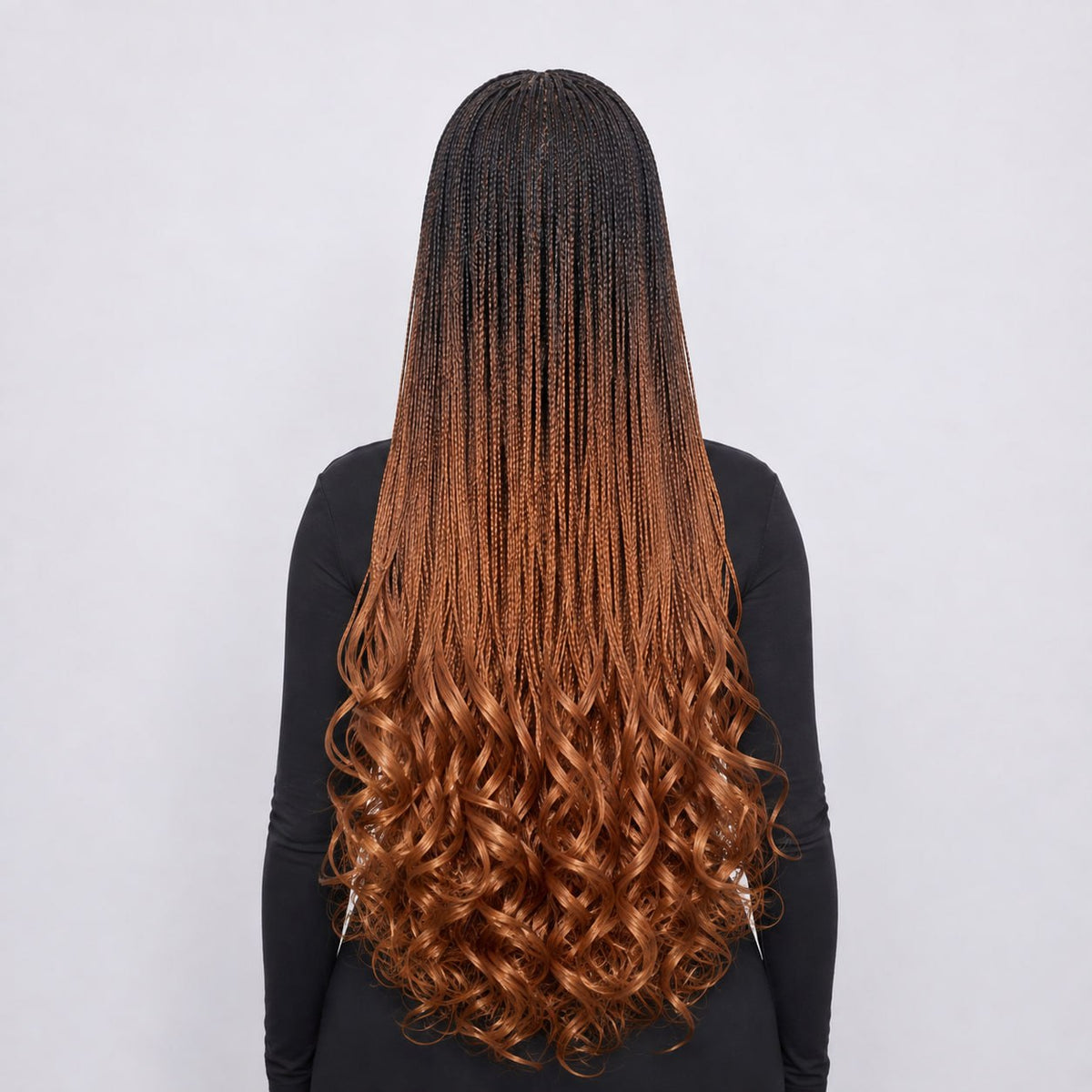 Savannah French Curls Knotless Braids - 30" HD 13x4 Lace Frontal Color 1b+6