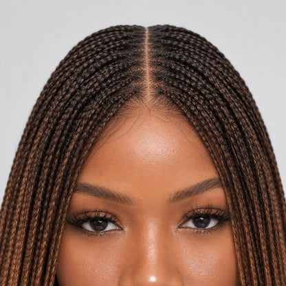 Savannah French Curls Knotless Braids - 30" HD 13x4 Lace Frontal Color 1b+6
