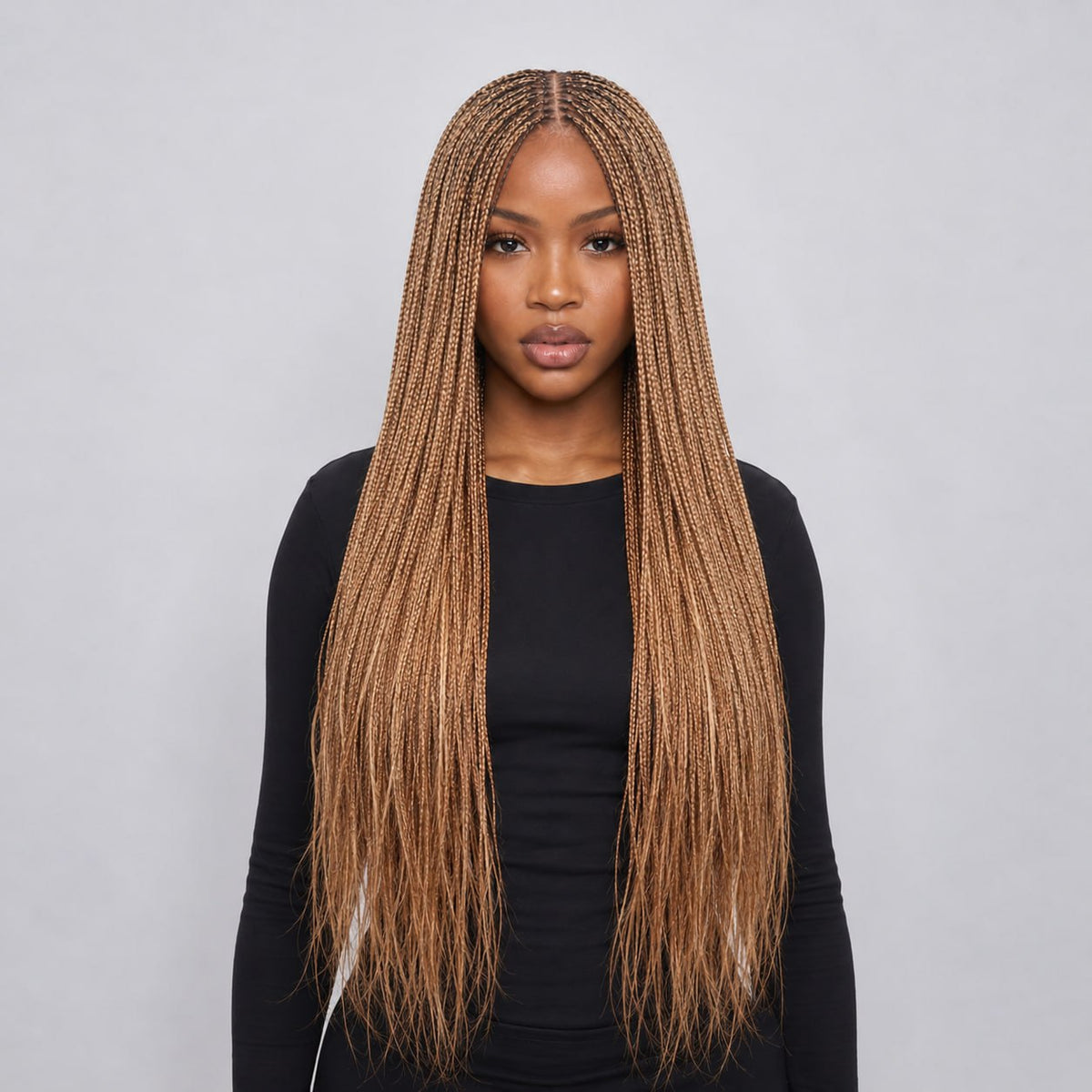 Ashley Knotless braids - 26” 5x5 Glueless Closure HD Color 613/30 Mixed