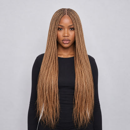 Ashley Knotless braids - 26” 5x5 Glueless Closure HD Color 613/30 Mixed