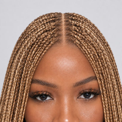 Ashley Knotless braids - 26” 5x5 Glueless Closure HD Color 613/30 Mixed