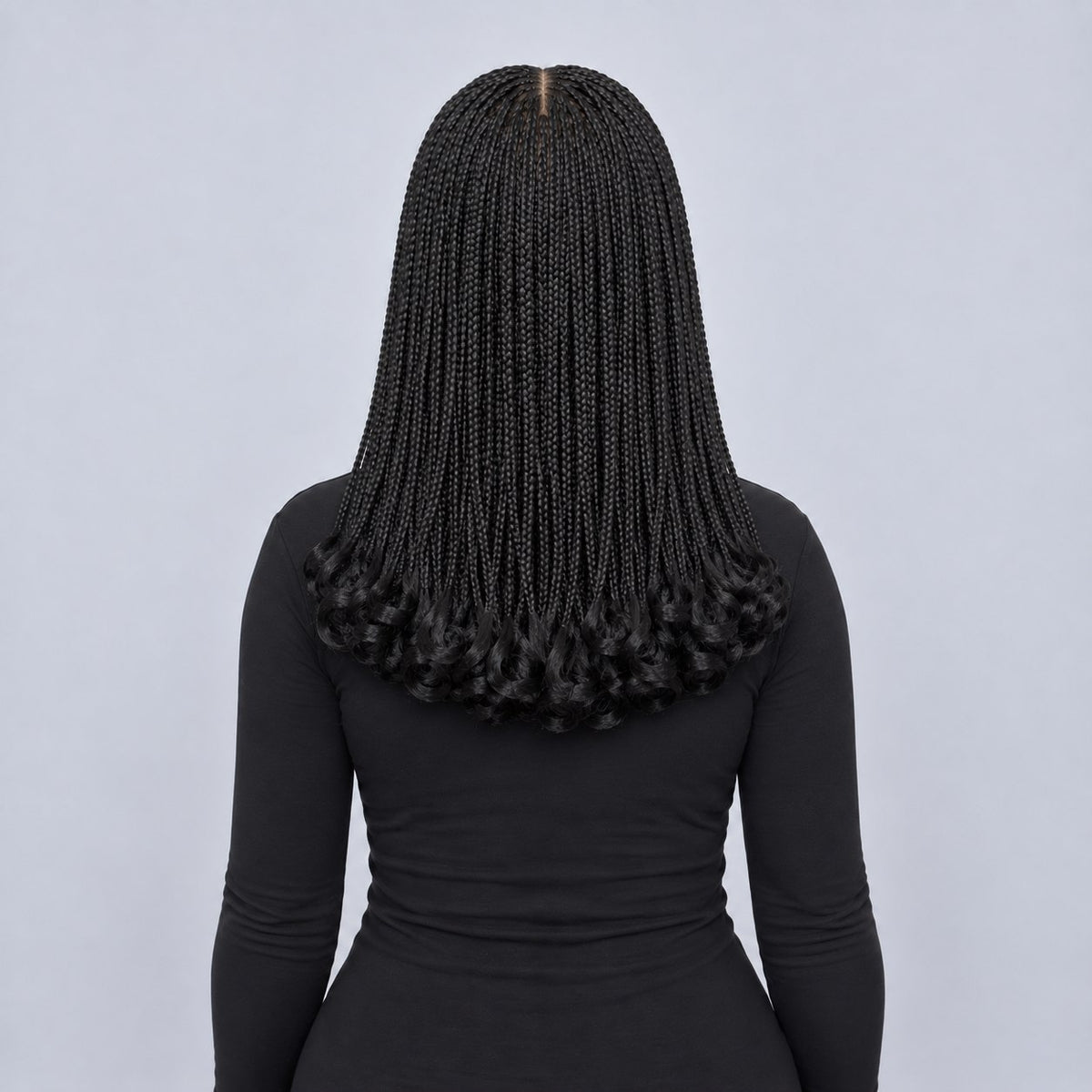 Dakota C-cut center part Braids - 16” 5x5 Glueless Closure HD Natural Black