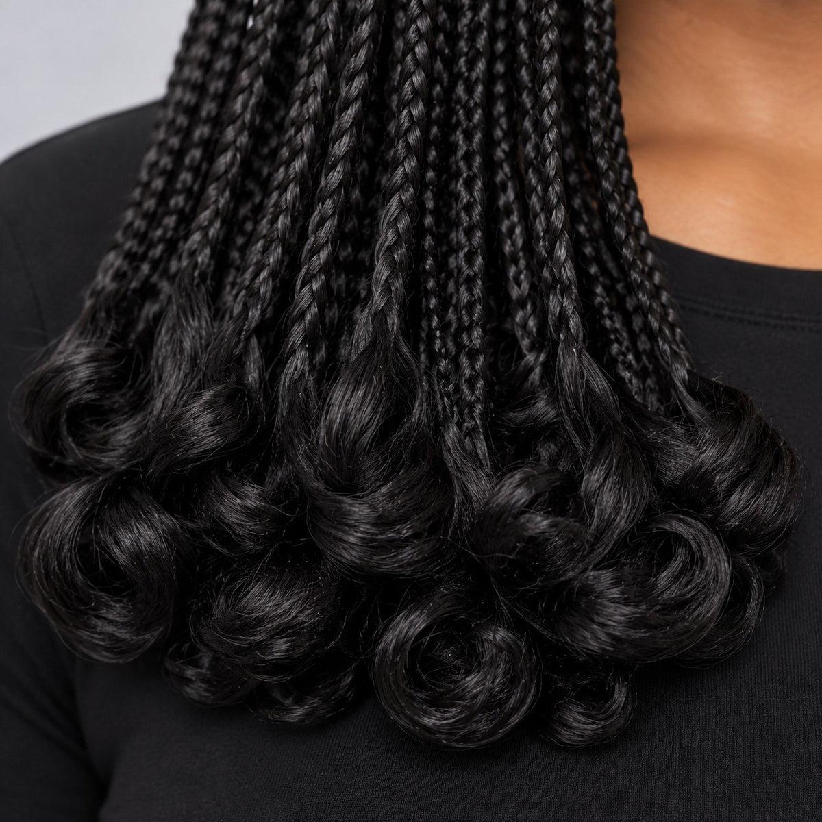 Dakota C-cut center part Braids - 16” 5x5 Glueless Closure HD Natural Black