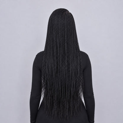 Amber knotless C-part Braids - 26” 5x5 Glueless Closure HD Lace Natural Black