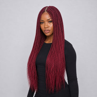 Lena - Box Braids 26" HD 13x4 Frontal Wine Color