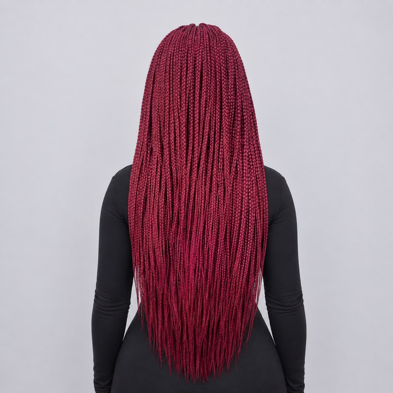 Lena - Box Braids 26" HD 13x4 Frontal Wine Color