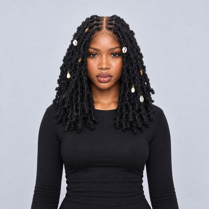 Joyce - Fluffy Locs 16" HD Full Lace Black