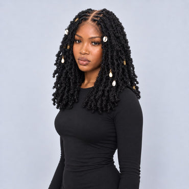 Joyce - Fluffy Locs 16" HD Full Lace Black