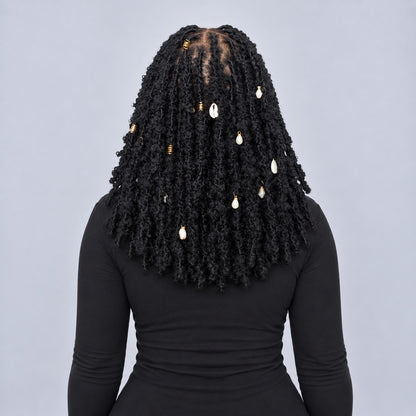 Joyce - Fluffy Locs 16" HD Full Lace Black