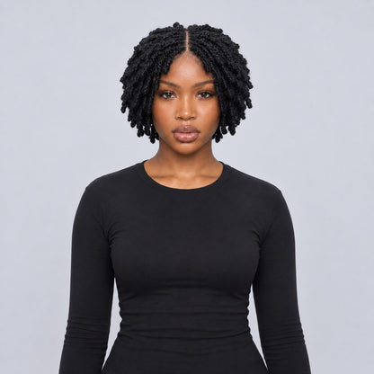 Nelly Kinky twist - 6” 4x4 Glueless Closure Natural Black