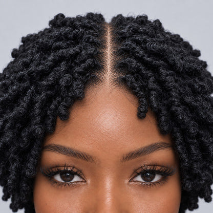 Nelly Kinky twist - 6” 4x4 Glueless Closure Natural Black