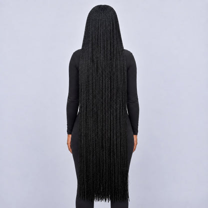 Sheyla Micro Knotless Braids - 54” 5x5 HD Glueless Natural Black