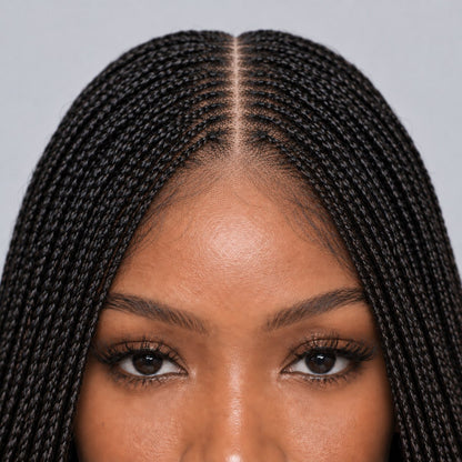 Sheyla Micro Knotless Braids - 54” 5x5 HD Glueless Natural Black