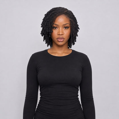 Sofy Kinky Cornrow (freestyle) - 6” 5x5 Glueless Closure HD Natural Black