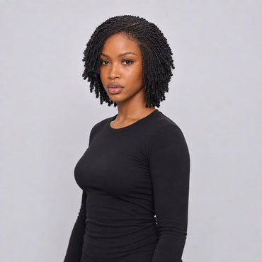 Sofy Kinky Cornrow (freestyle) - 6” 5x5 Glueless Closure HD Natural Black