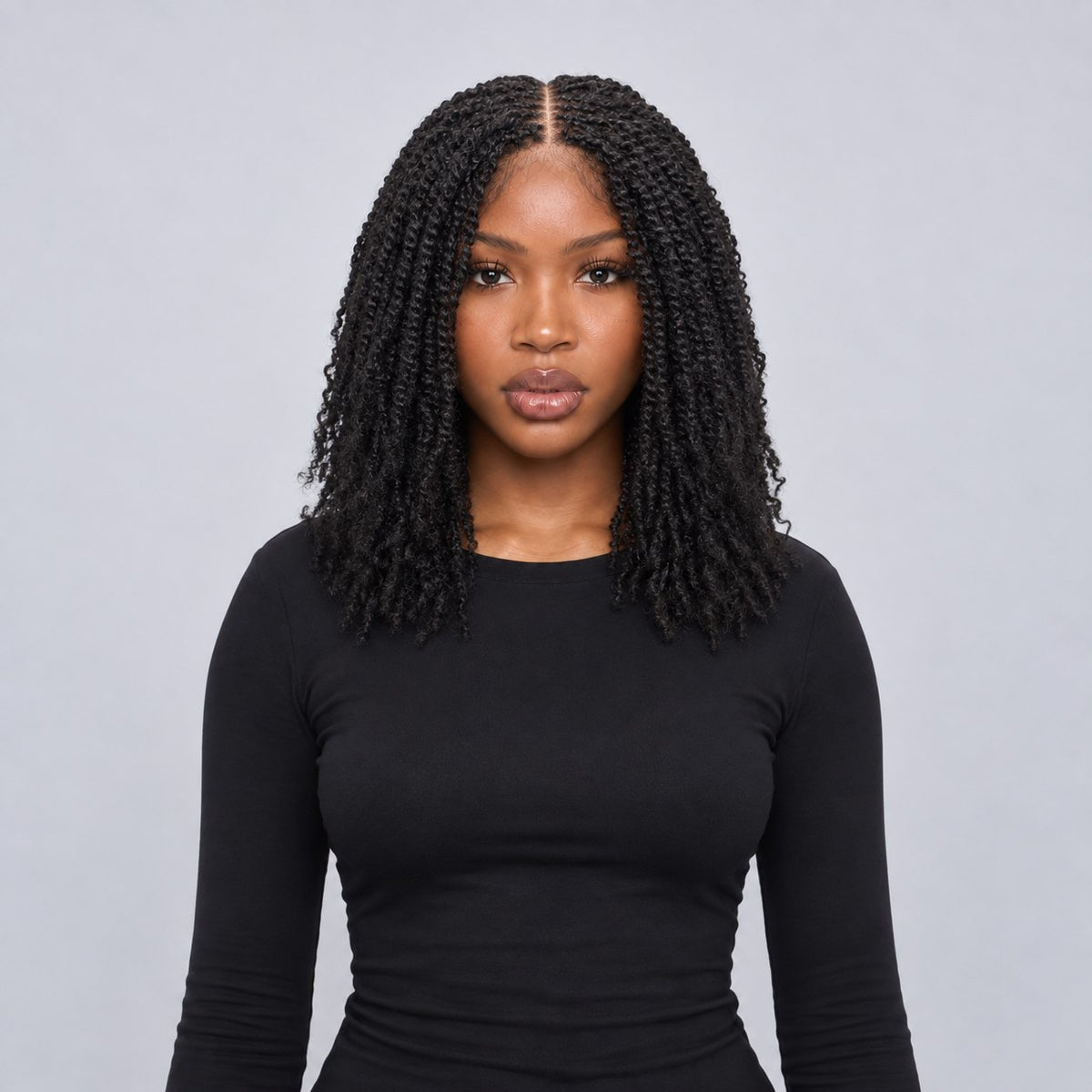 Nelly kinky twist - 14” 5x5 Glueless Closure HD Natural Black