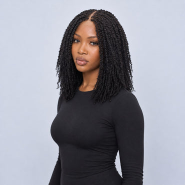 Nelly kinky twist - 14” 5x5 Glueless Closure HD Natural Black