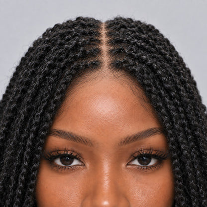 Nelly kinky twist - 14” 5x5 Glueless Closure HD Natural Black