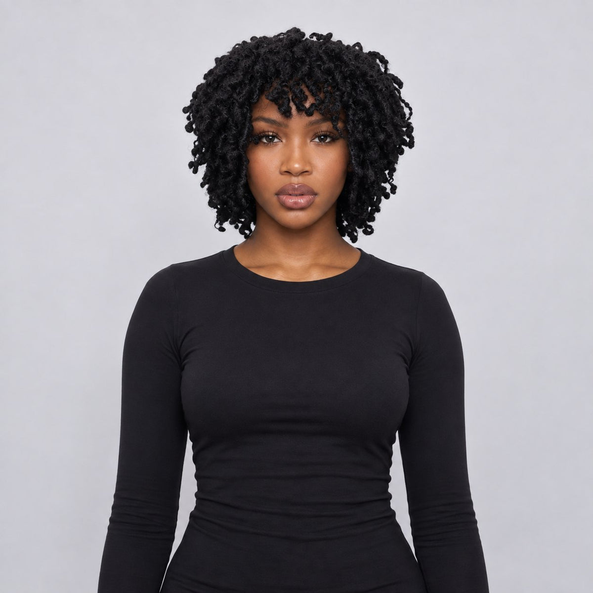 Debby Kinky twist - 8" 5x5 Glueless Closure HD Natural Black