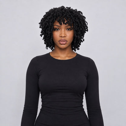 Debby Kinky twist - 8" 5x5 Glueless Closure HD Natural Black