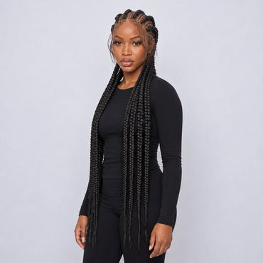 Brianna Cornrow braids - 40” HD Full Lace Natural Black