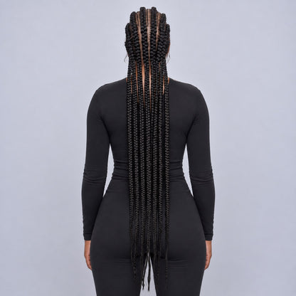 Brianna Cornrow braids - 40” HD Full Lace Natural Black