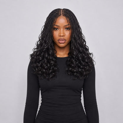 Sierra Mini Twist French Curls - 16" HD 13x4 Lace Frontal Natural Color