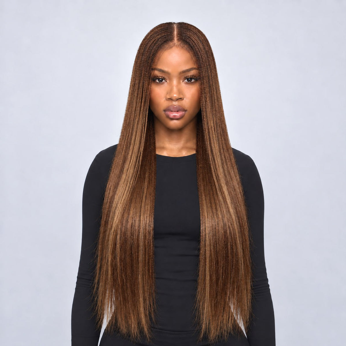 Ally micro nano twist - 30” HD 5x5 Glueless Closure Color 30/27 Mixed