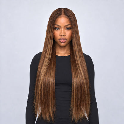 Ally micro nano twist - 30” HD 5x5 Glueless Closure Color 30/27 Mixed
