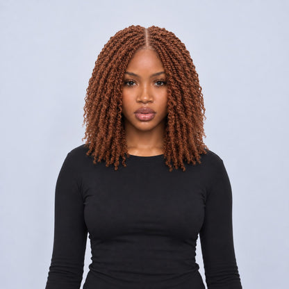 Nelly Kinky Twists - 12" HD 5x5 Lace Closure Brown