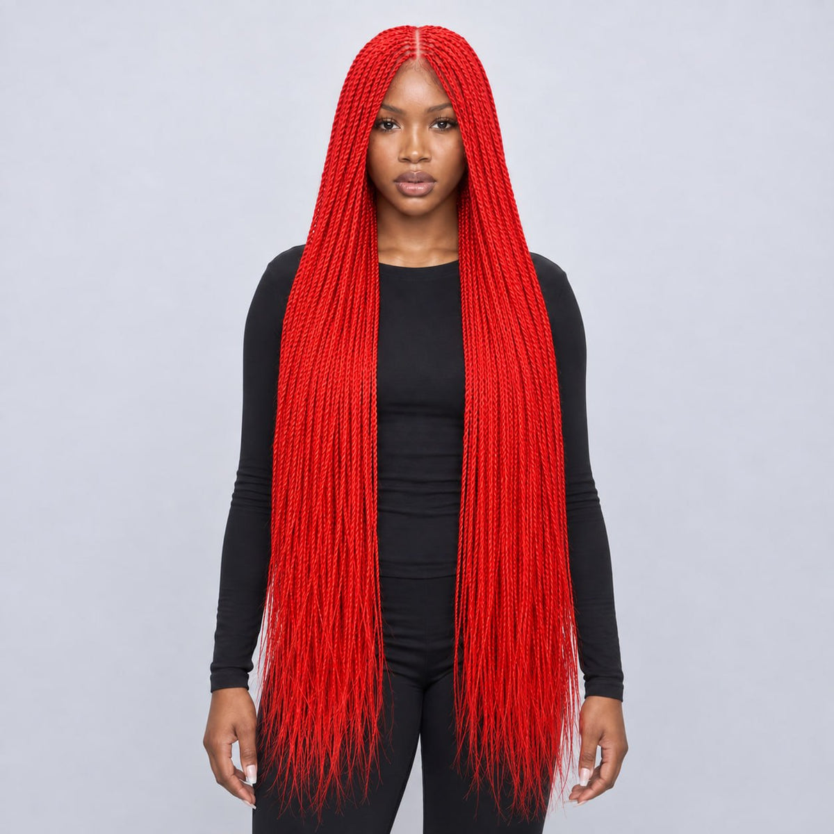 Megan Knotless Senegalese Twists - 32" 13x4 Lace Frontal Natural Color