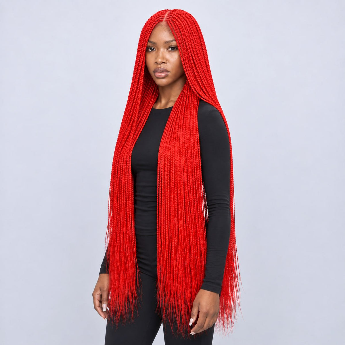 Megan Knotless Senegalese Twists - 32" 13x4 Lace Frontal Natural Color