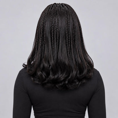 Zara - Center Part Cornrow Tyla 16" HD 5x5 Lace Closure Natural Black