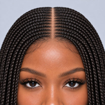 Zara - Center Part Cornrow Tyla 16" HD 5x5 Lace Closure Natural Black