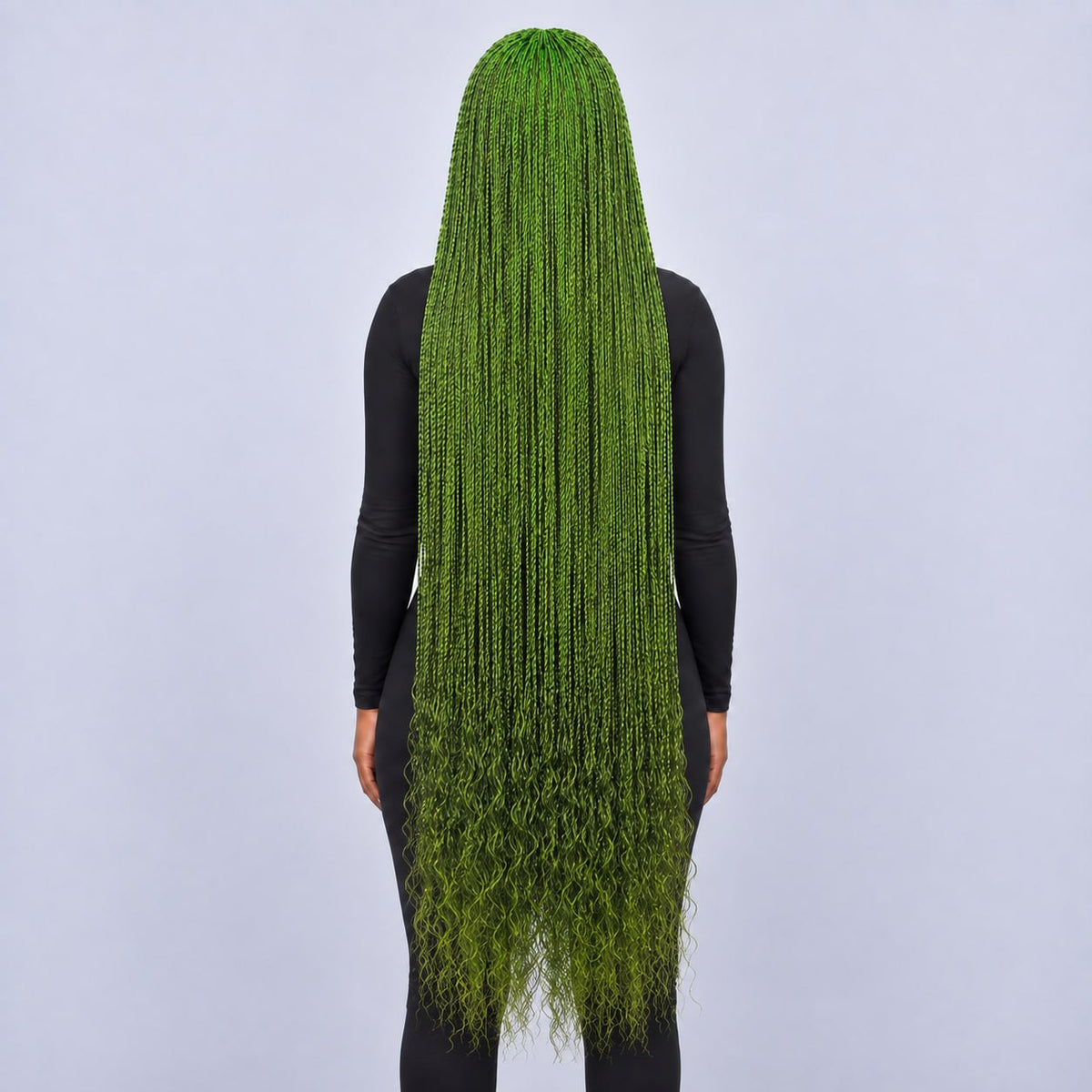 Jasmine Senegalese Twists with Curly Tips - 40" 4x4 Lace Closure Green