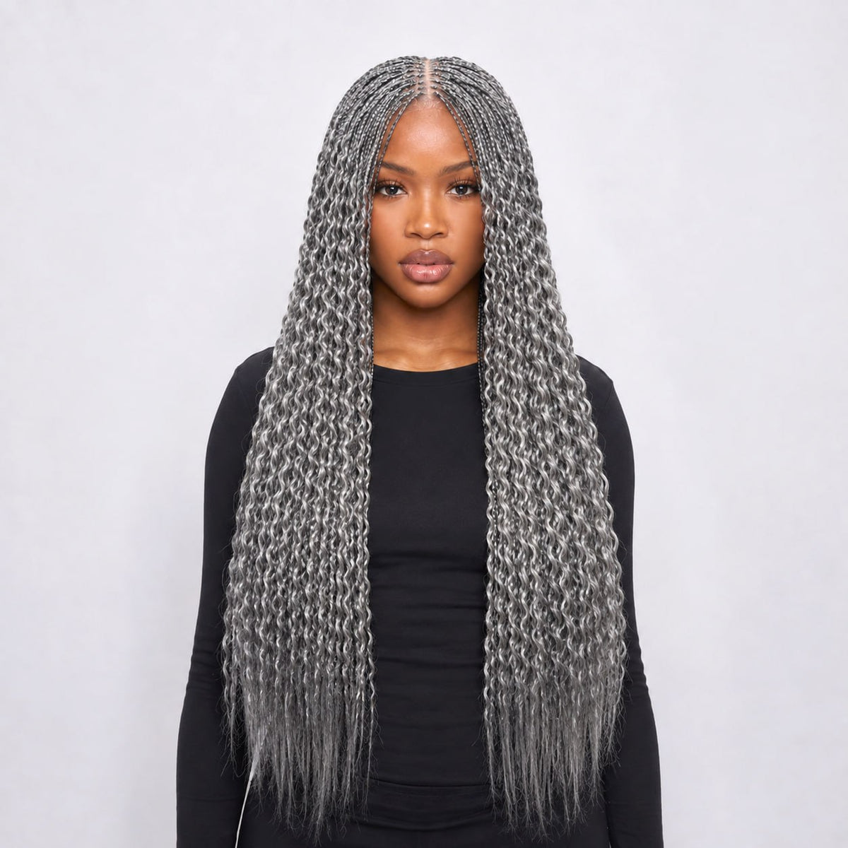 Sydney spiral twist - 30” 4x4 Closure Grey Color