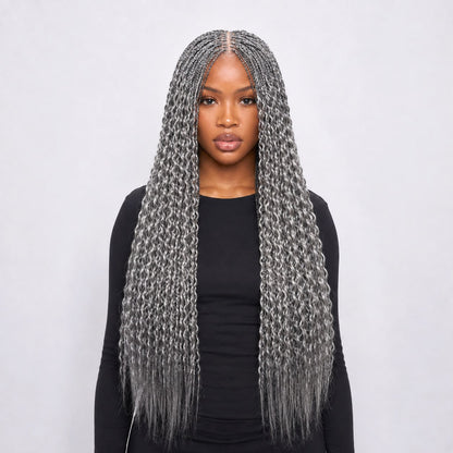 Sydney spiral twist - 30” 4x4 Closure Grey Color