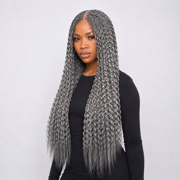 Sydney spiral twist - 30” 4x4 Closure Grey Color